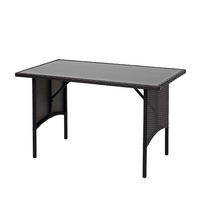 POLY-RATTAN ESSTISCH rechteck Schwarz - Schwarz, Kunststoff (60/112/68cm) - MCW