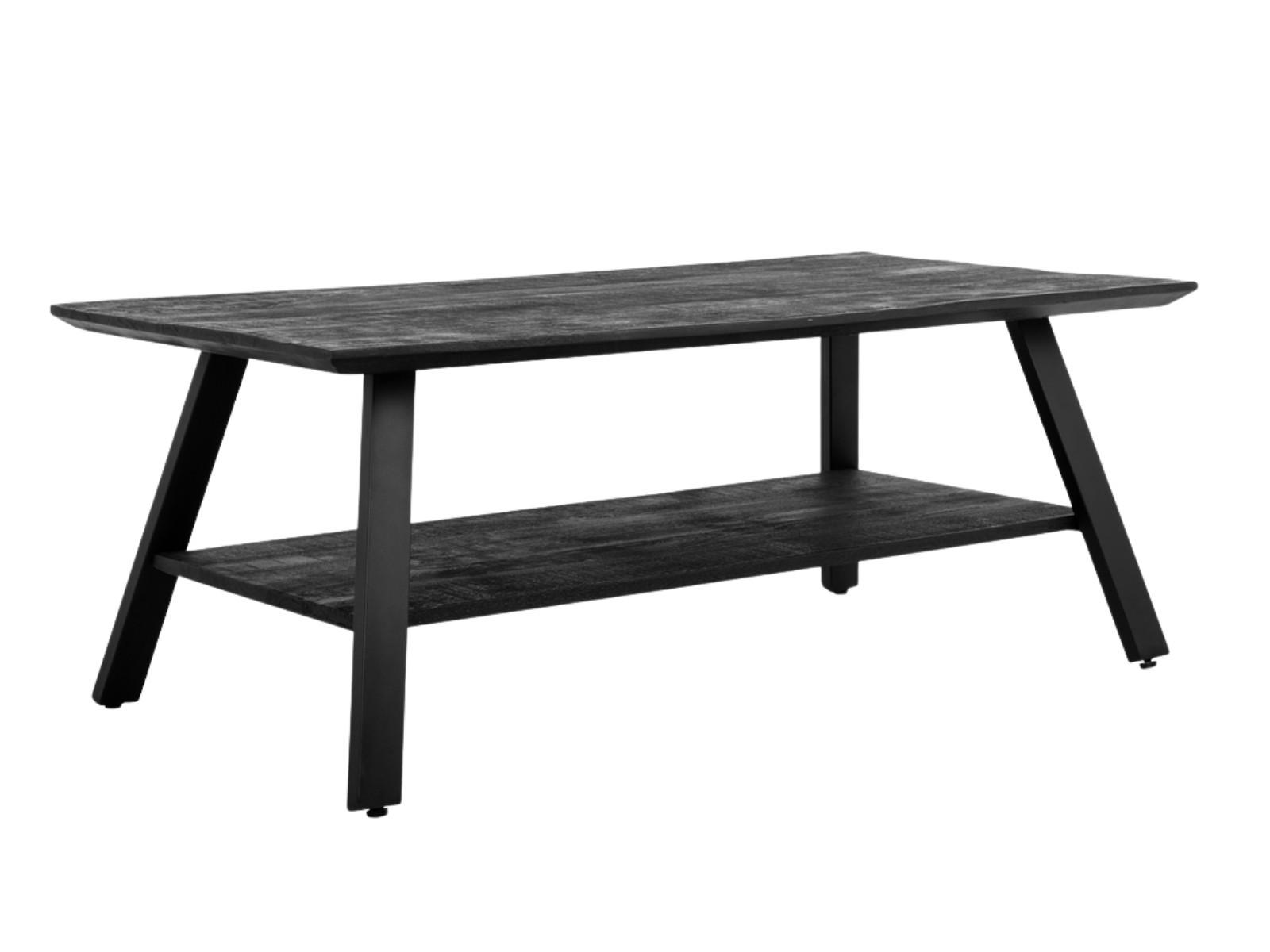 COUCHTISCH Berlin Mangoholz 120 cm / 60 cm Schwarz - Schwarz, Holz (60/120/45cm)