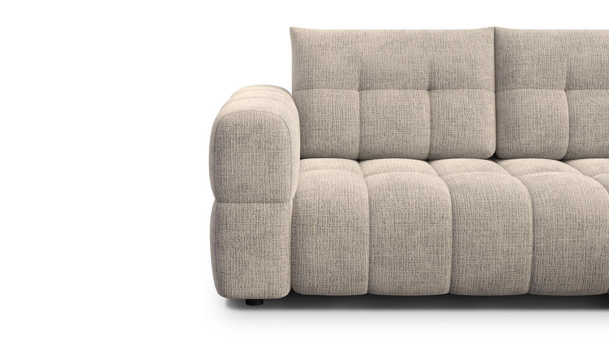 ECKSOFA CLOUDI 4-Sitzer rechts, beige - Beige/Schwarz, Holz/Textil (294/160cm) - Courtois Laville