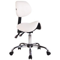 HOCKER Lederlook weiß - Chromfarben/Weiß, Textil/Metall (58/88/58cm) - CLP