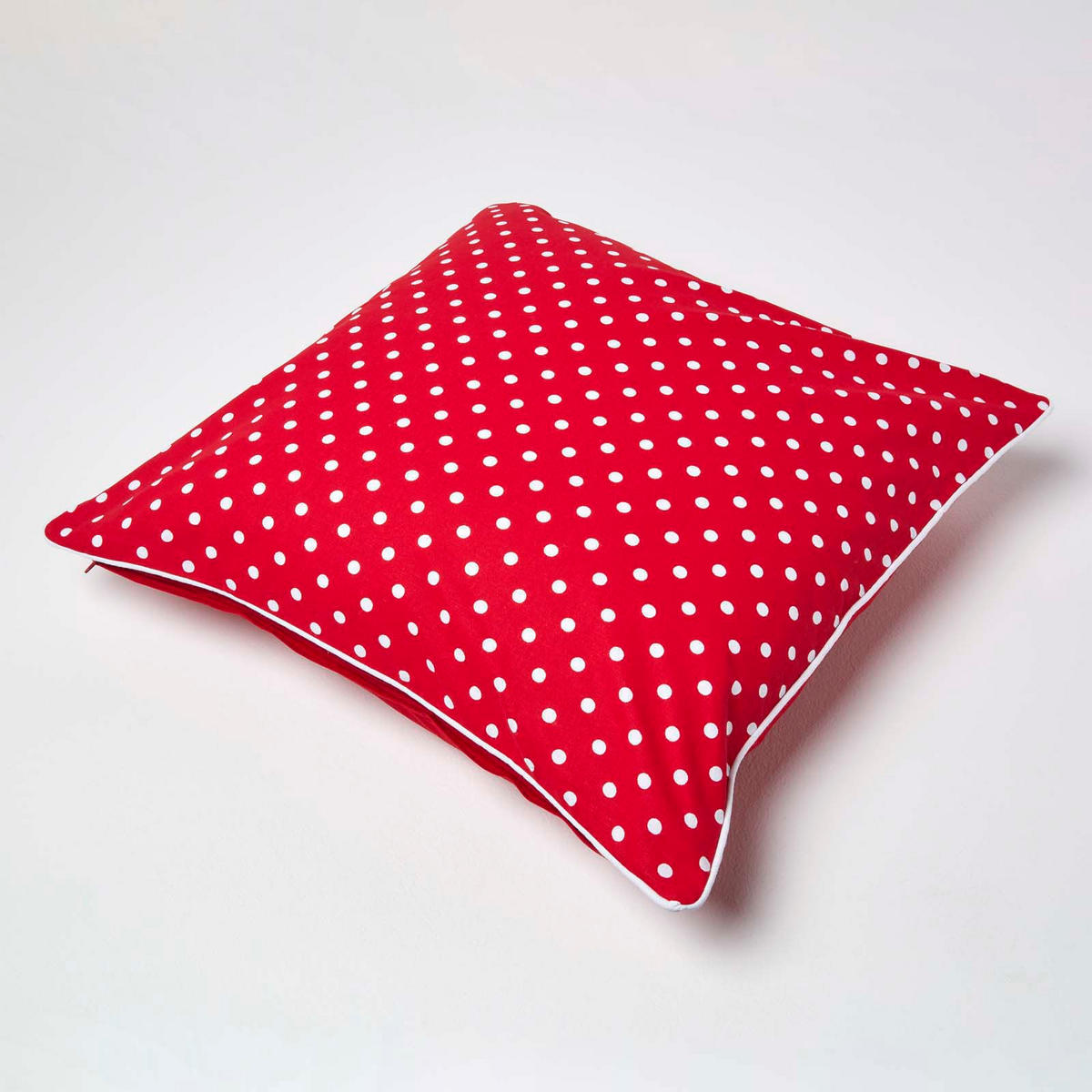 KISSENHÜLLE Polka Dots 60/60 cm, 100% Baumwolle - Rot, Textil (60/60cm) - Homescapes