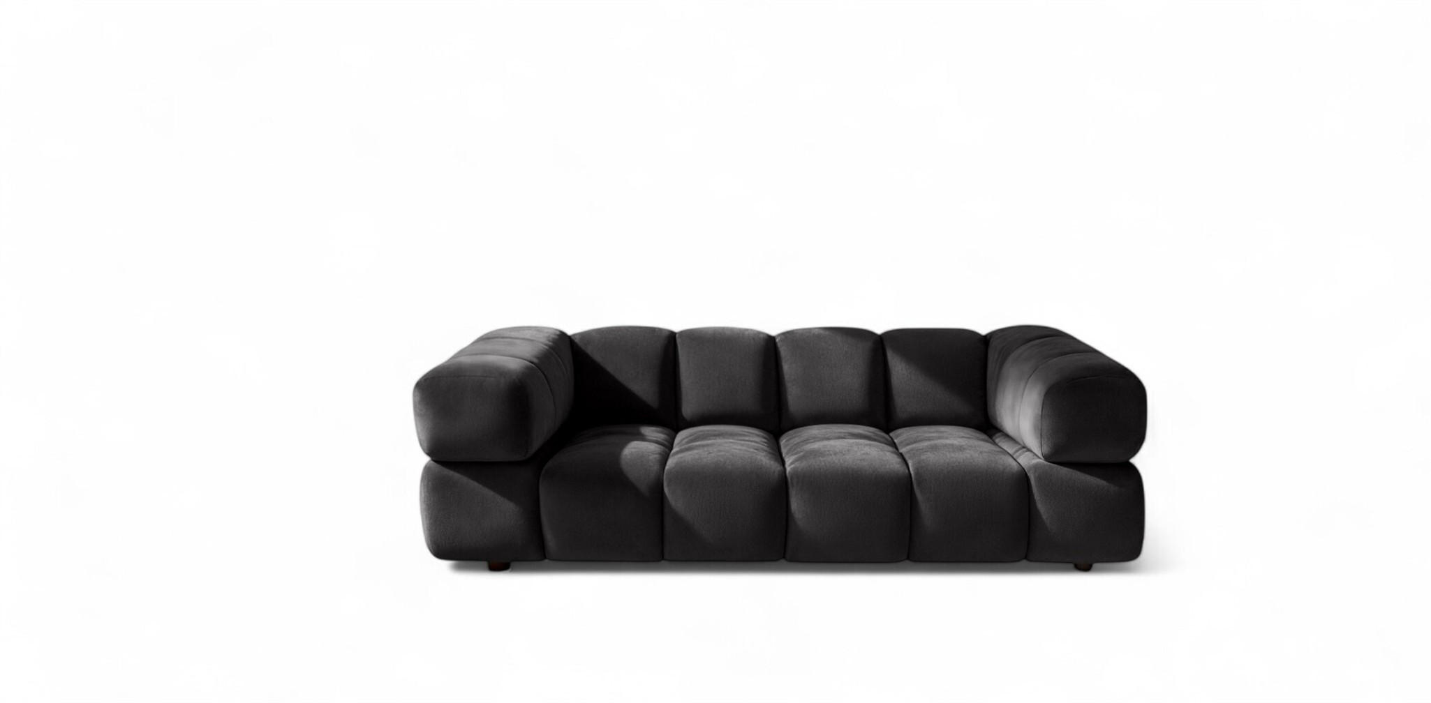 SOFA 3-sitzer Blanche In Bluvel - Schwarz, Holzwerkstoff/Textil (240/70/96cm) - Fun Möbel