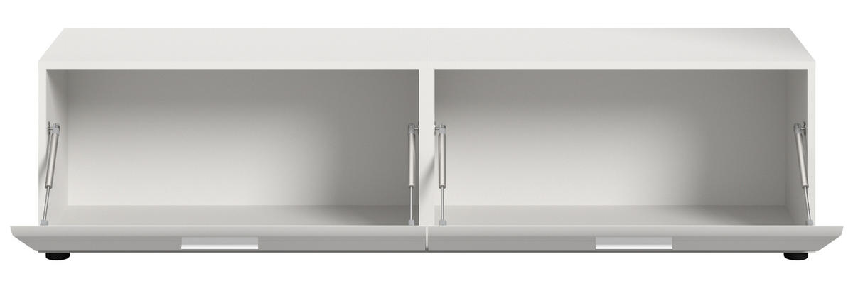 TV-LOWBOARD weiß Hochglanz, TV Unterteil 160 x 41 cm - Weiß Hochglanz/Silberfarben, Holzwerkstoff/Kunststoff (160/41/40cm) - Inn.Furn