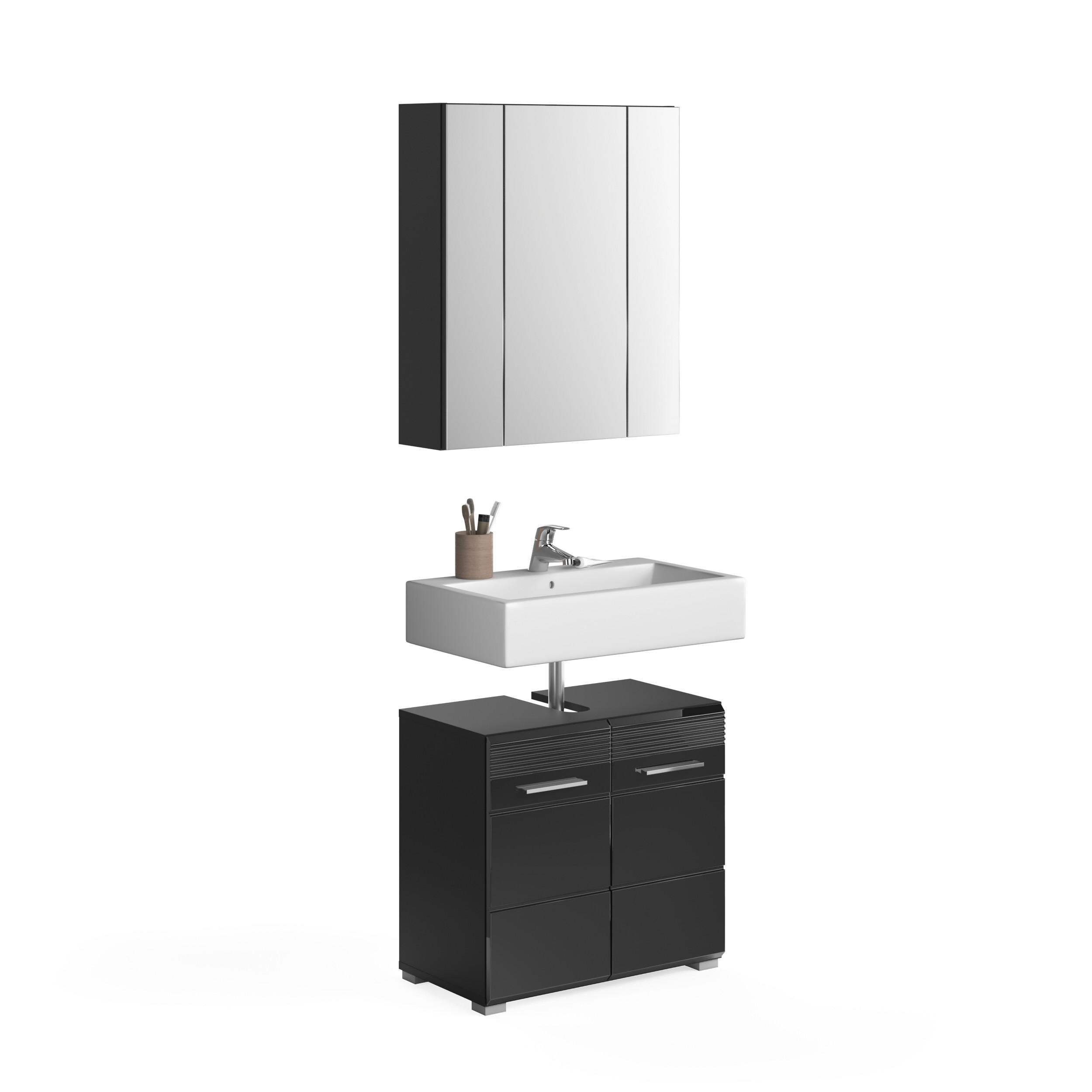 Homes & Jones Badezimmer Schwarz 60x182x34 cm
