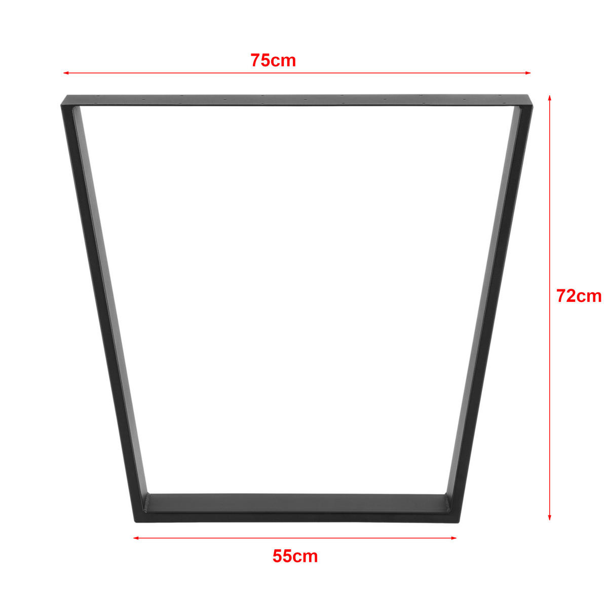 TISCHGESTELL-SET 2 TLG. Lalling - Schwarz, Metall (75/72/8cm) - [en.casa]