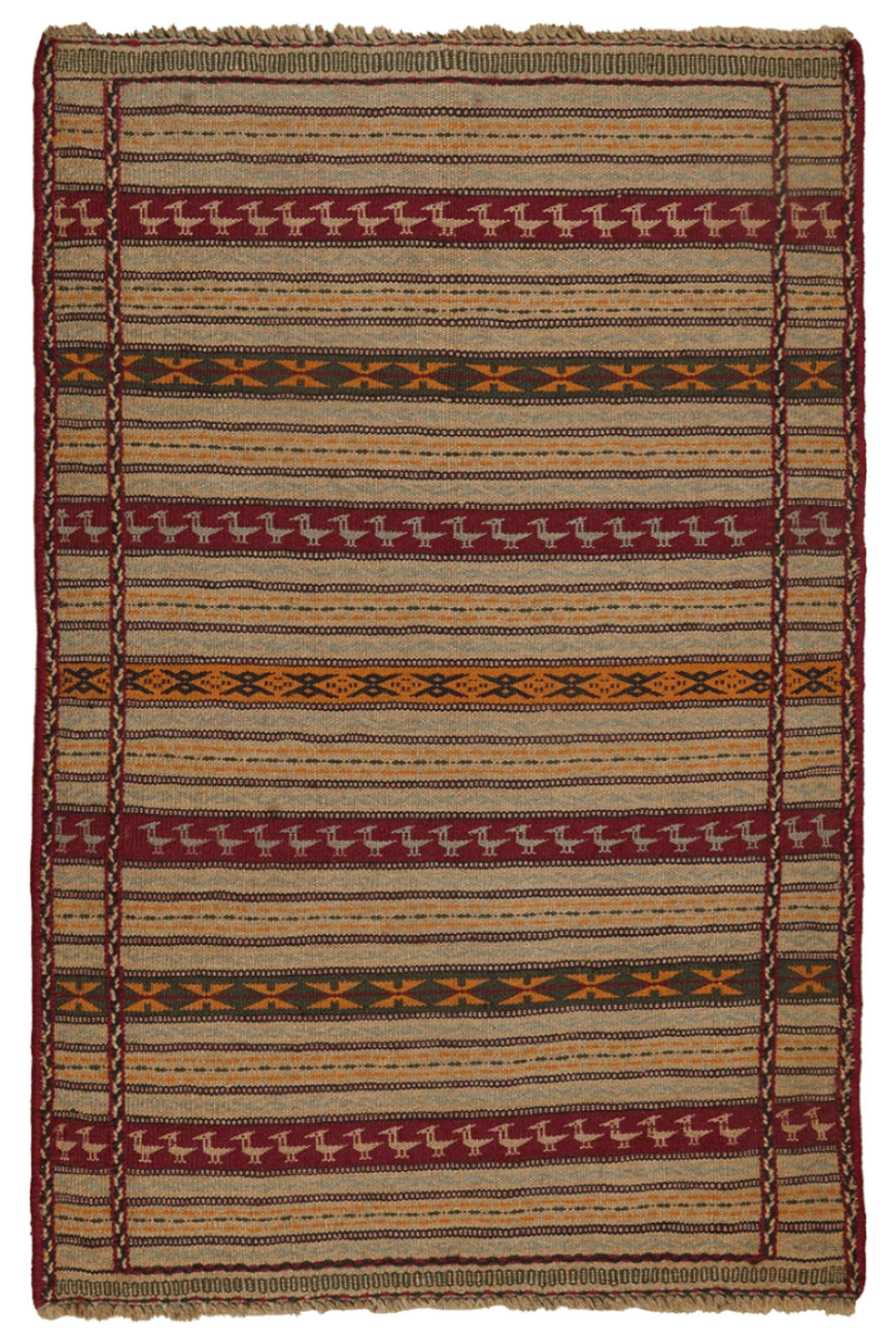 KELIM-TEPPICH handgewebt Kordi Beige, Bunt 150/97 cm Schurwolle - Beige/Multicolor, Textil (97/150cm) - Looma