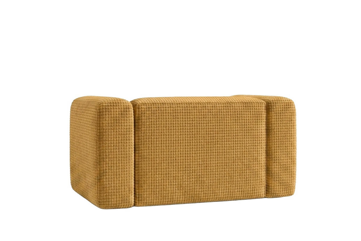 WOHNZIMMERSESSEL aus Chenille-Stoff Cremona, Golden, GRETA - Goldfarben, Holz (137/70/89cm) - Kaiser Möbel