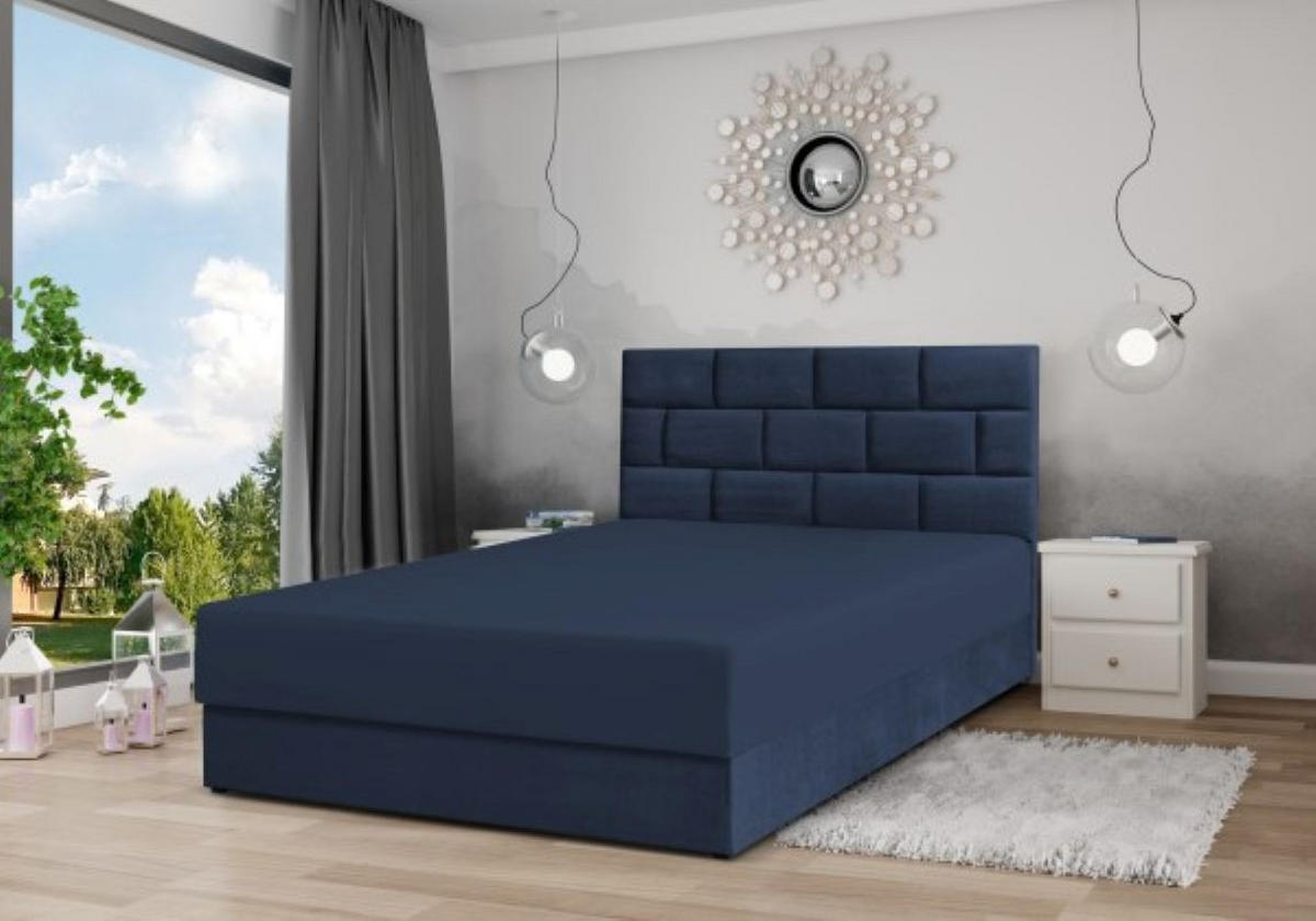 BOXBETT Majorka 120x200 cm mit Bettkasten und Matratze, blau - Blau, Holz (120/200cm) - Margaret Hadas24