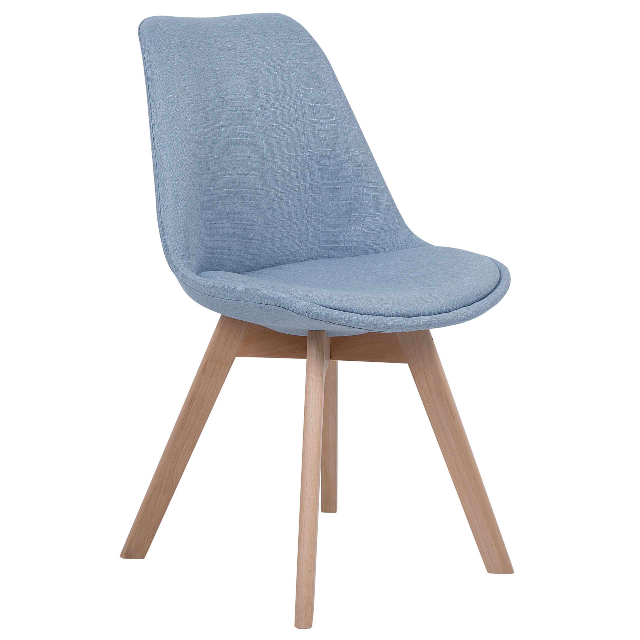 ESSZIMMERSTUHL 2er-Set Polsterbezug Blau Dakota - Blau, Holz/Textil (47/84/43cm) - Beliani