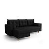 ECKSOFA SKANDI Cosmic 100 Links mit Schlaffunktion - Schwarz, Textil (230/145cm) - Bedante