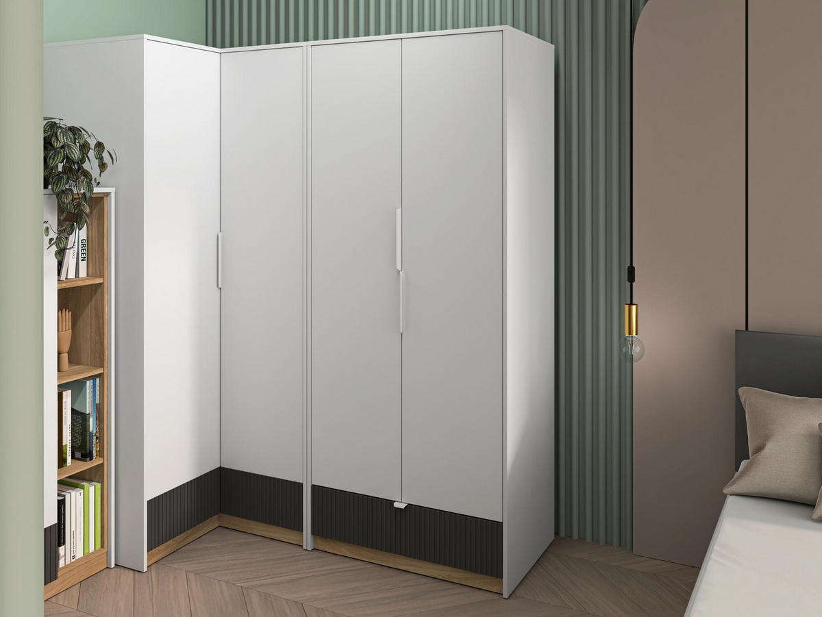 KLEIDERSCHRANK TORINO Weiß 82x53x196 cm - Weiß, Holzwerkstoff (82/196/53cm) - FURNLUX