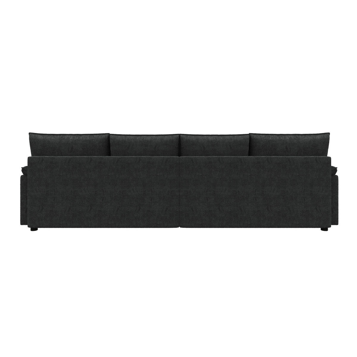 WOHNLANDSCHAFT U Form Modular Sofa Fußhocker Schwarz 265cm - Schwarz, Textil (264.5/84/142.5cm) - FLIEKS