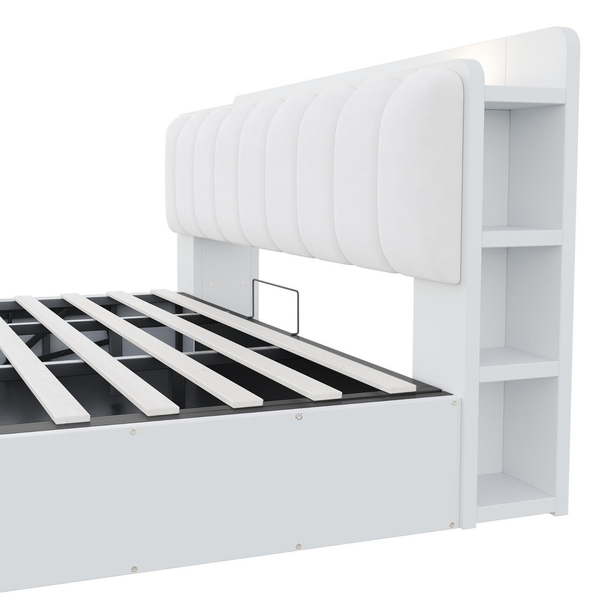 BETT 180/200 cm aus Holz mit Stauraum, Weiß - Weiß, Holz (180/200cm) - OKMYHOME