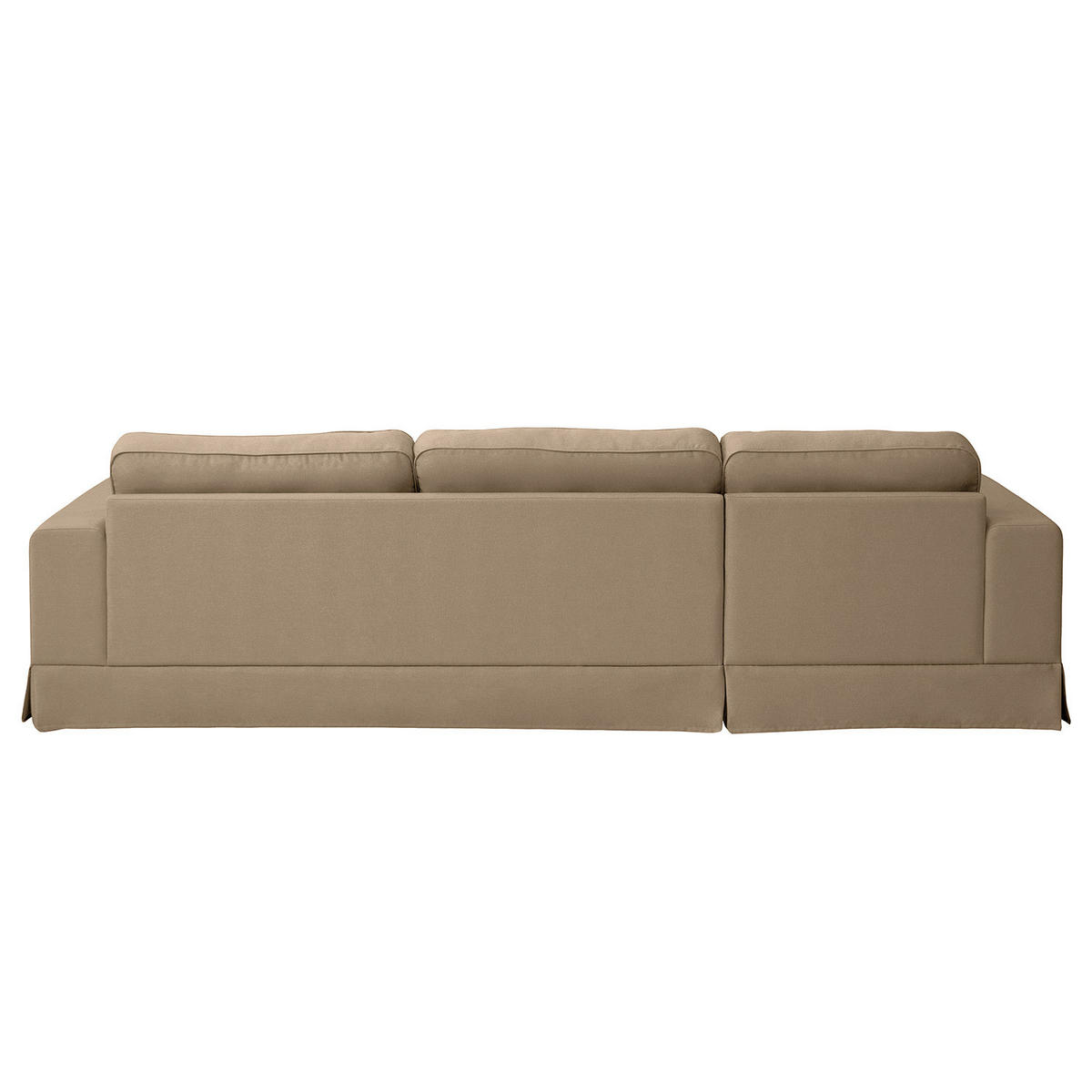 ECKSOFA mit Husse - Longchair, Webstoff - Hellbraun/Schwarz, Kunststoff/Textil (300/165cm) - home24