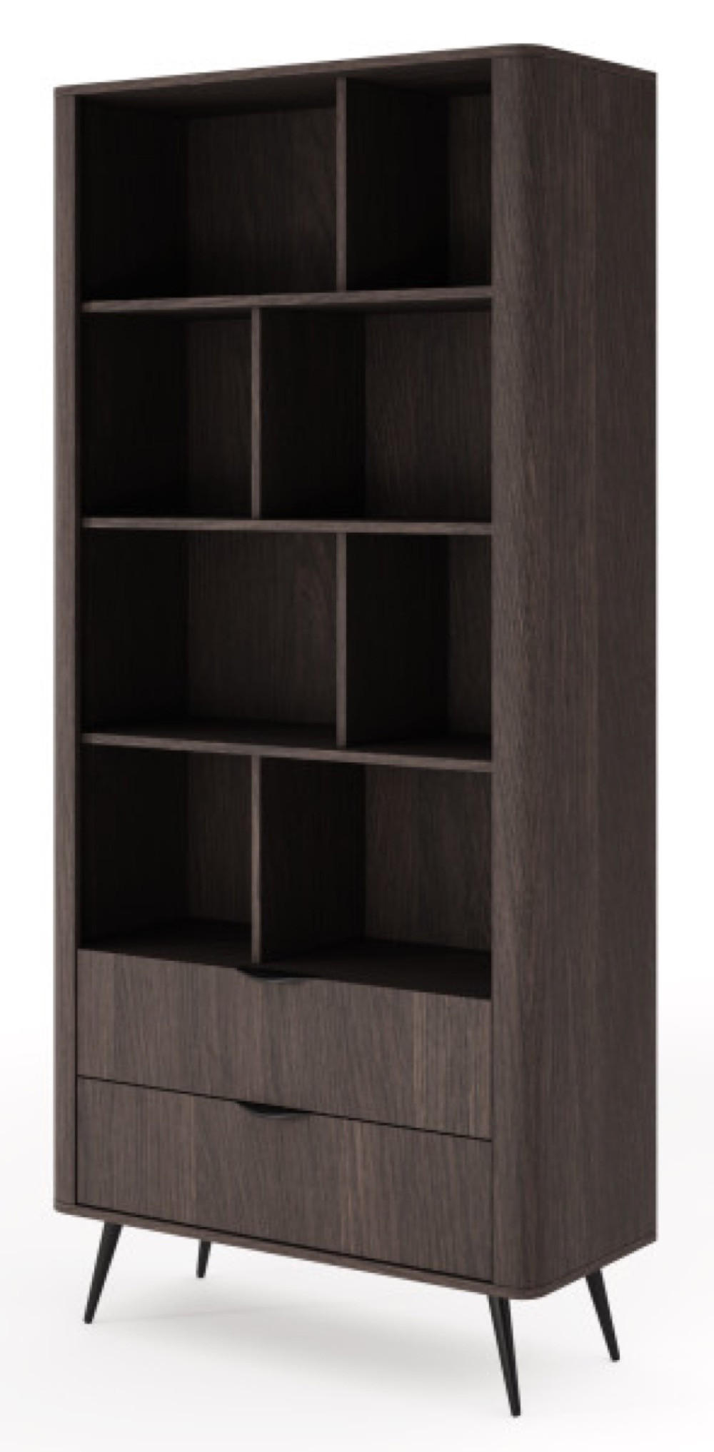 REGAL Metall Schwarz ERIS Teilweise Geschlossen - Schwarz, Holzwerkstoff (88.2/193.8/38cm) - Sepro Meble