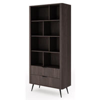 REGAL Metall Schwarz ERIS Teilweise Geschlossen - Schwarz, Holzwerkstoff (88.2/193.8/38cm) - Sepro Meble
