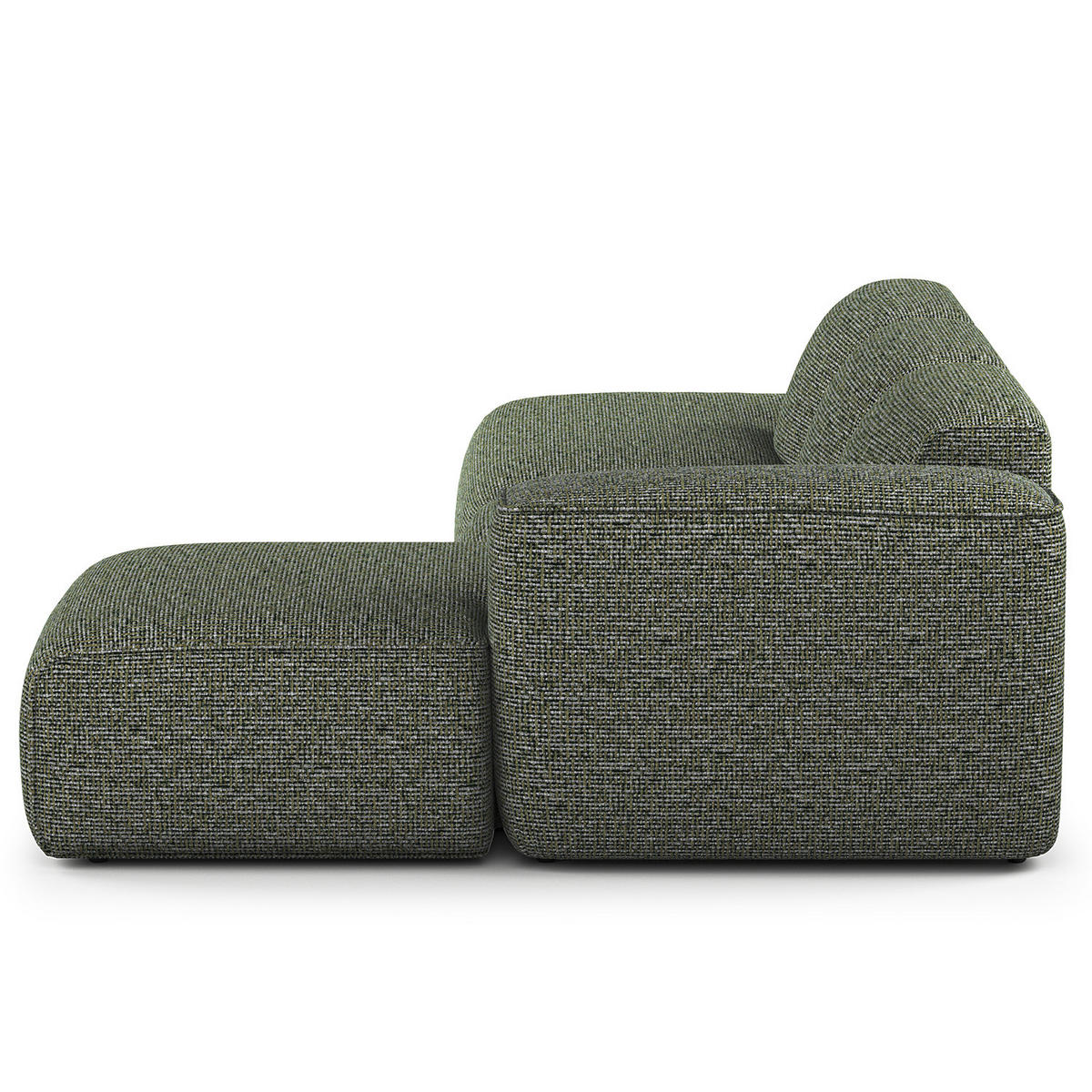 ECKSOFA mit Chaiselongue - Schwarz/Grün, Kunststoff/Textil (290/173cm) - home24