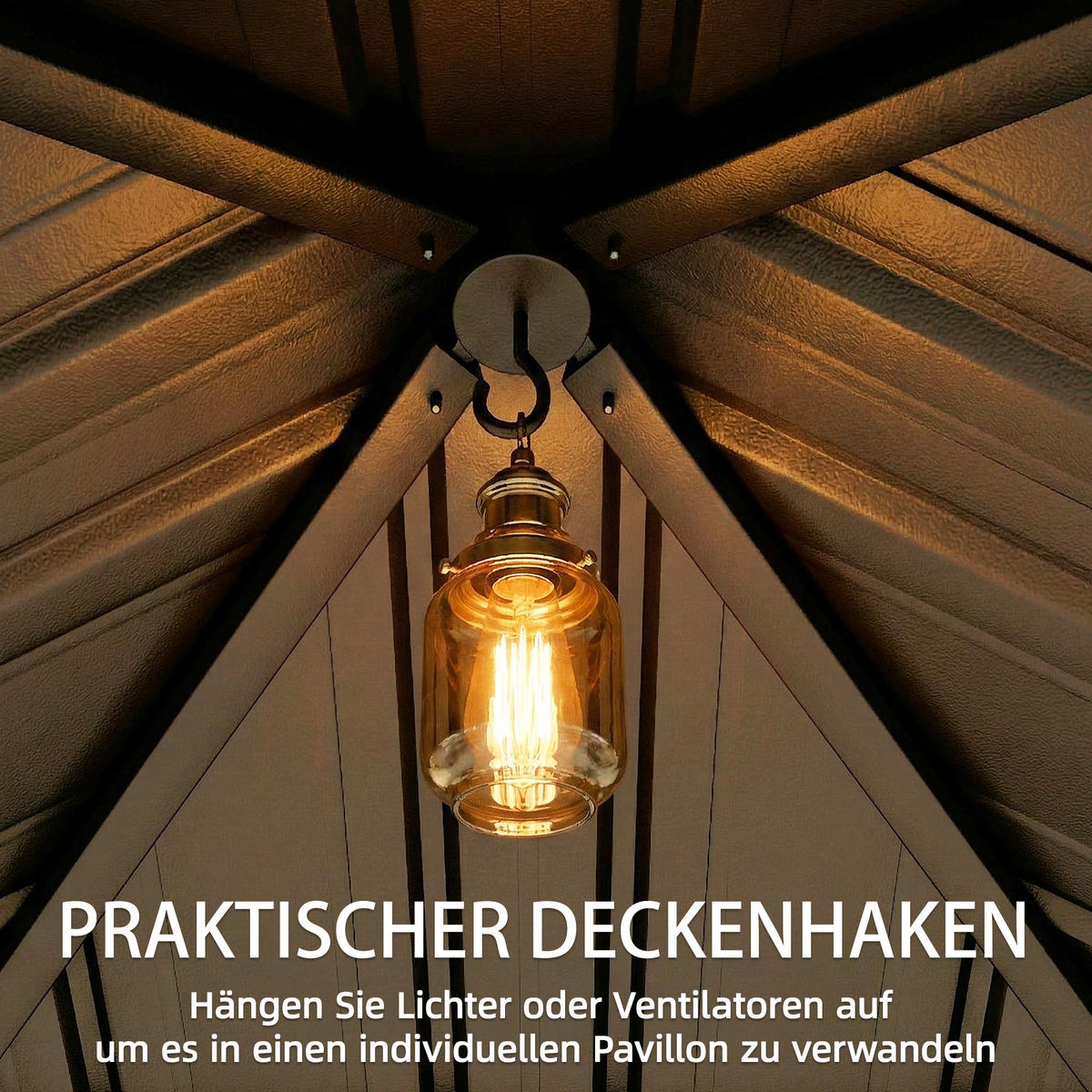 PAVILLON Polyester Aluminium Braun - Braun, Textil/Metall (301/280/301cm) - Outsunny