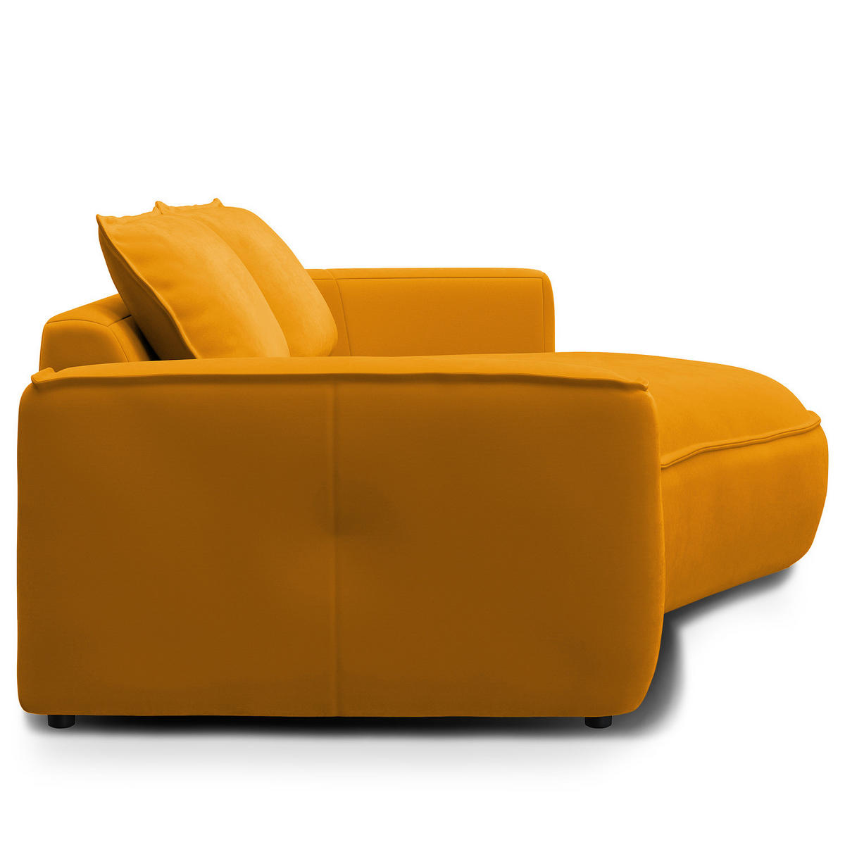 2,5-SITZER SOFA - Schwarz/Orange, Kunststoff/Textil (217/82/146cm) - home24