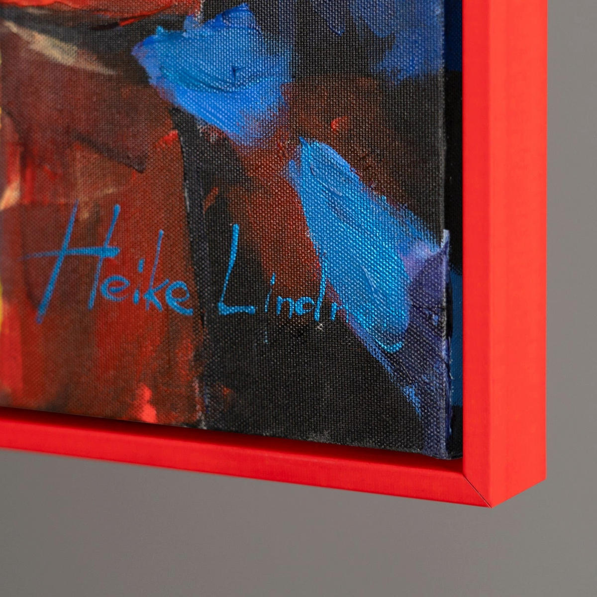 GEMÄLDE Straßen von Paris Schattenfugenrahmen Rot 140x100 cm - Rot, Holz (140/100cm) - YS-art gallery