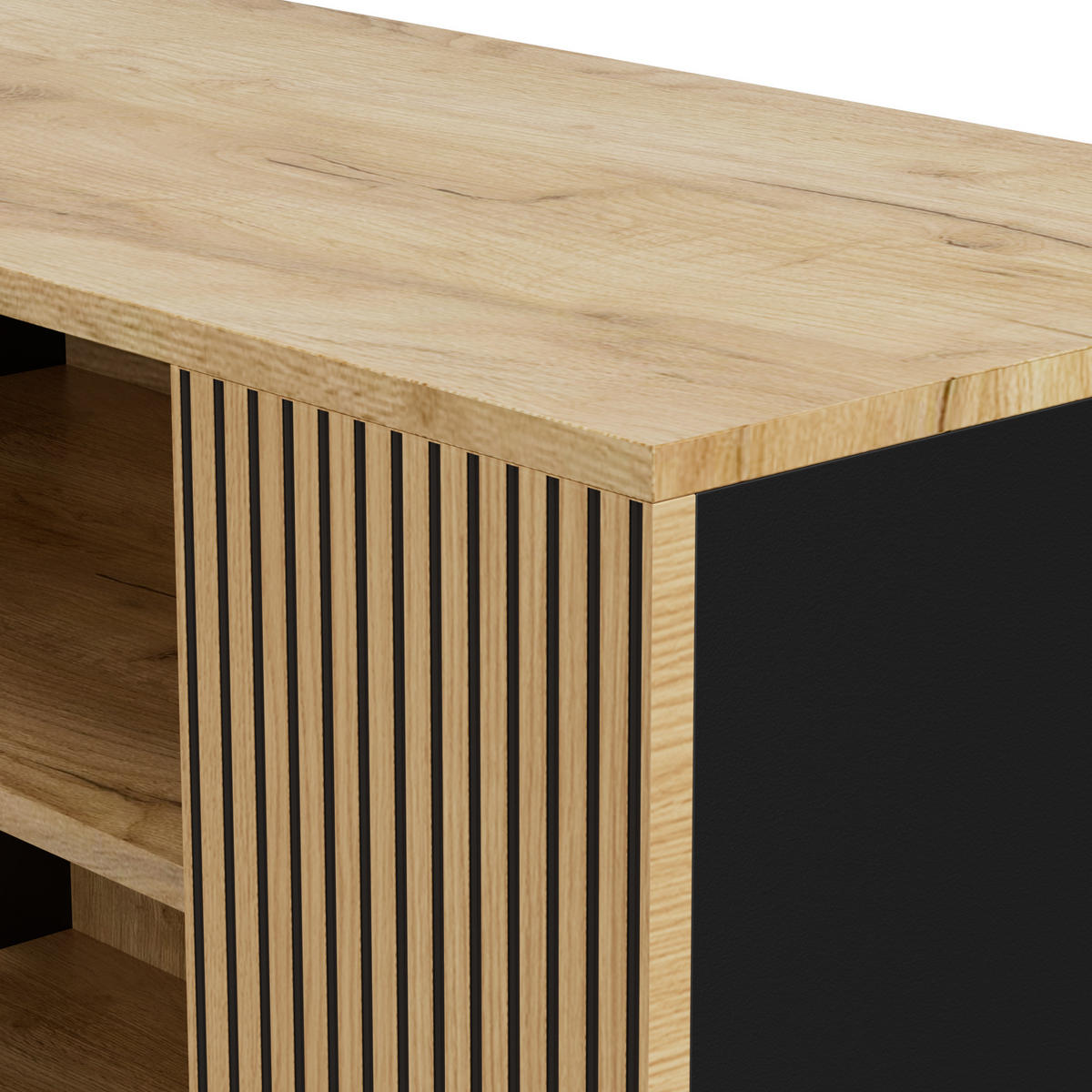 HIGHBOARD DE-37572 80/40/146 cm mit LED-Beleuchtung Schwarz - Schwarz, Holzwerkstoff (80/146/40cm) - ComfortXL