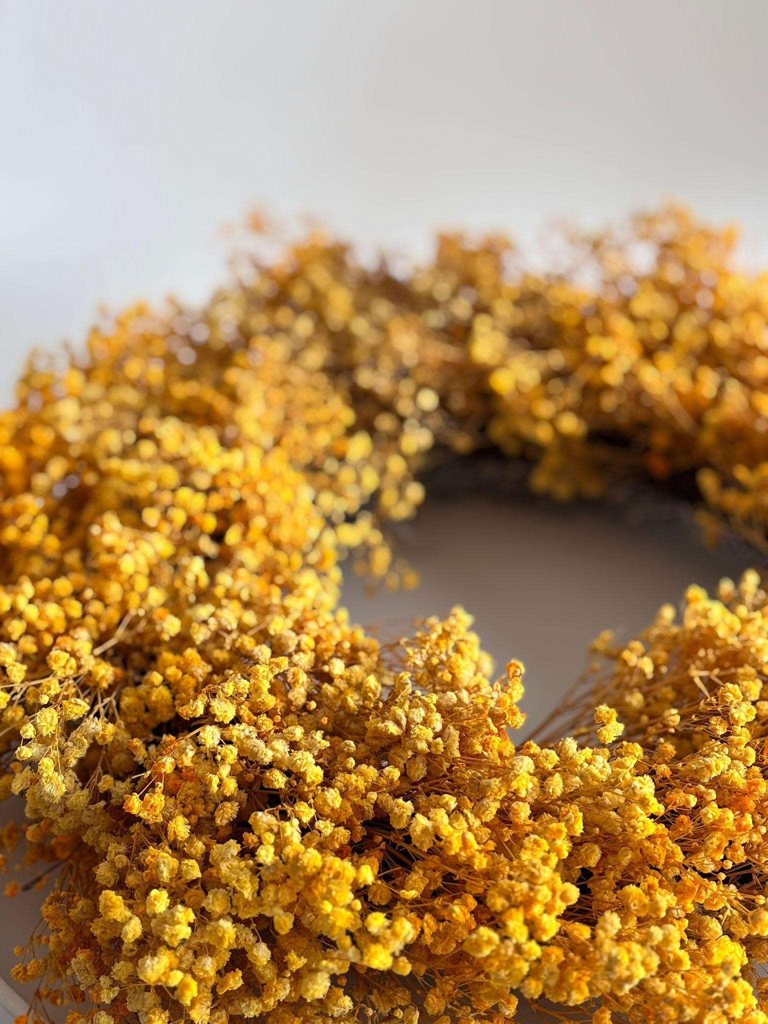 TROCKENBLUMENKRANZ Schleierkraut - 35 cm / Gelb - Gelb, Naturmaterialien (35cm) - Lykke & You