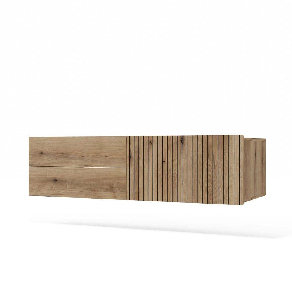 SKŘÍŇKA POD UMYVADLO dub 140/37,5/53 - barva dubu, kompozitní dřevo (140/38/53cm) - RAUMHIRSCH FURNITURE