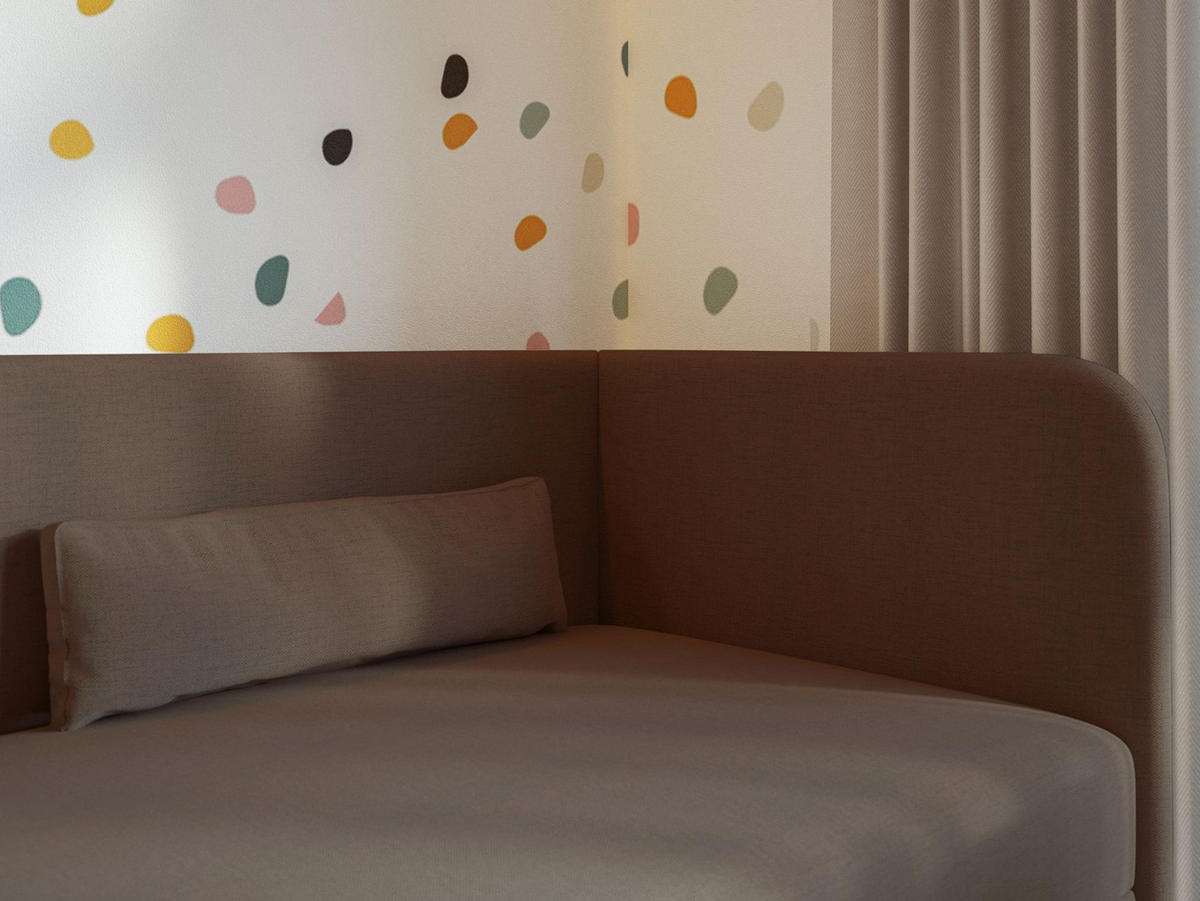 JUGENDBETT Calmmo Dunkelbraun mit Chenille-Bezug, Kopfteil rechts - Dunkelbraun, Textil (90/200cm) - Selsey