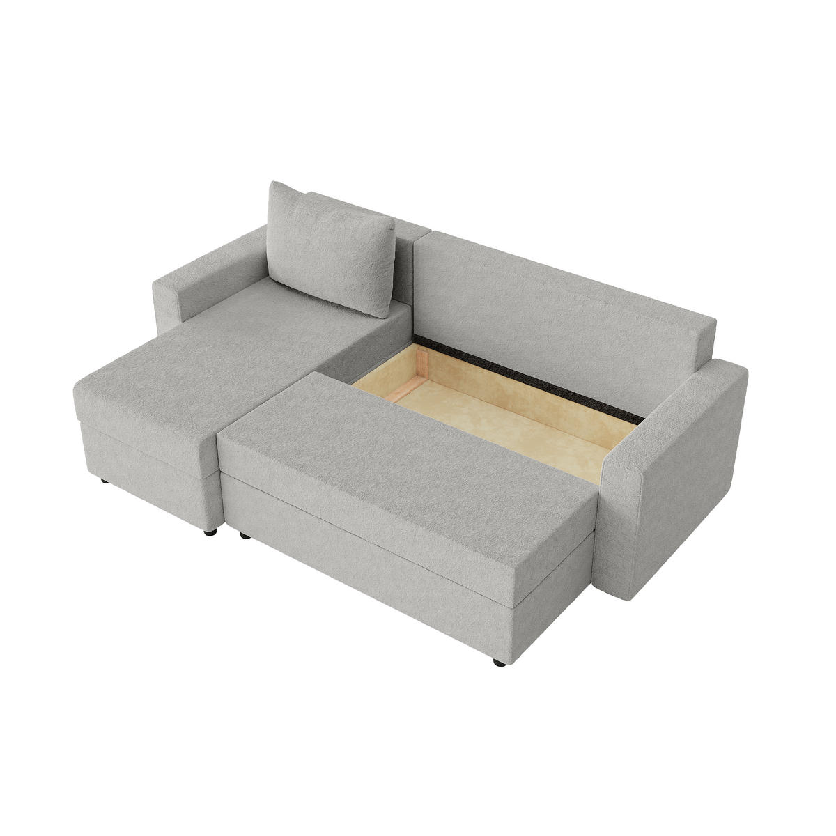 ECKSOFA Goka L mit Schlaffunktion, Grau - Grau, Textil (230/146cm) - Fedve