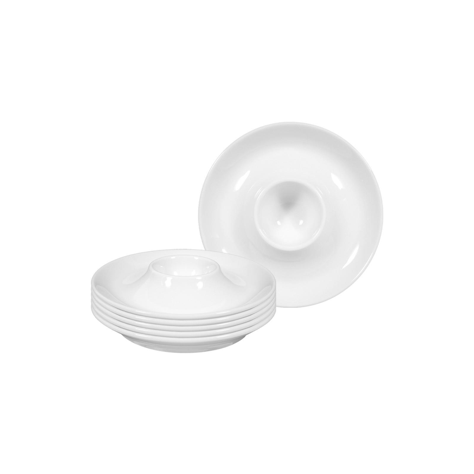 EIERBECHER MIT ABLAGE Rondo/Liane weiß ø 12,5 cm 6er Set - Weiß, Keramik (12.5/2.5/12.5cm) - Seltmann Weiden