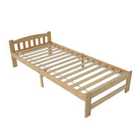 HOLZBETT 90/200 cm mit Kopfteil aus Kiefer massiv – inkl. Lattenrost - Naturfarben, Holz (90/200cm) - BEAOK