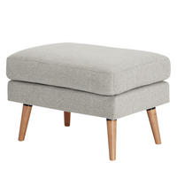POLSTERHOCKER - Hellgrau, Birkenholz/Textil (72/47/49cm) - home24