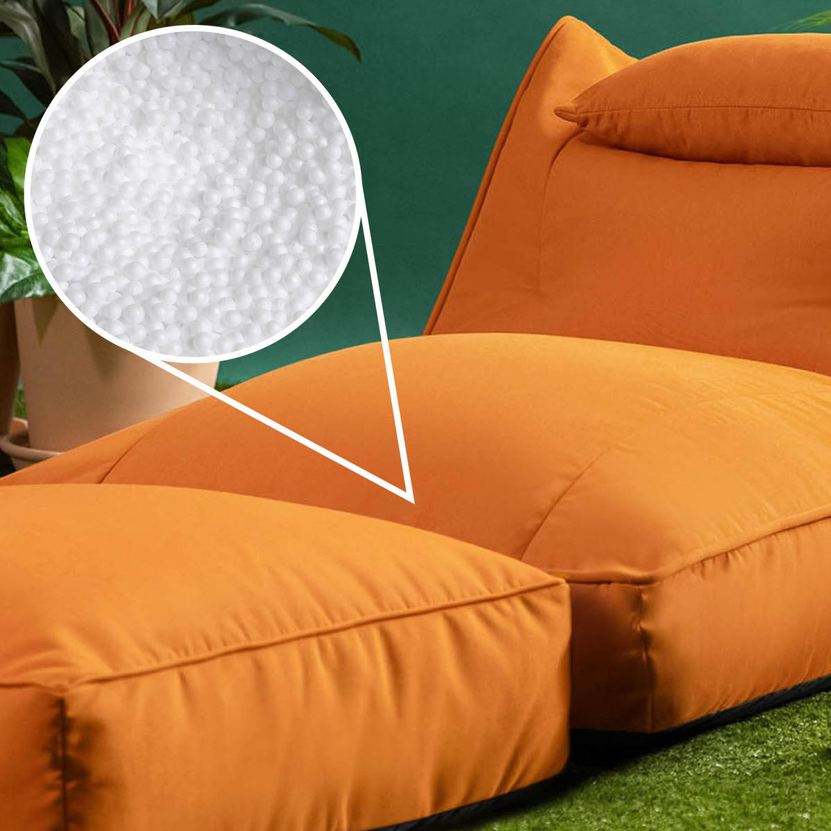 SITZSACK Outdoor mit Bodenkissen Nova - Orange, Textil (84/68/180cm) - icon