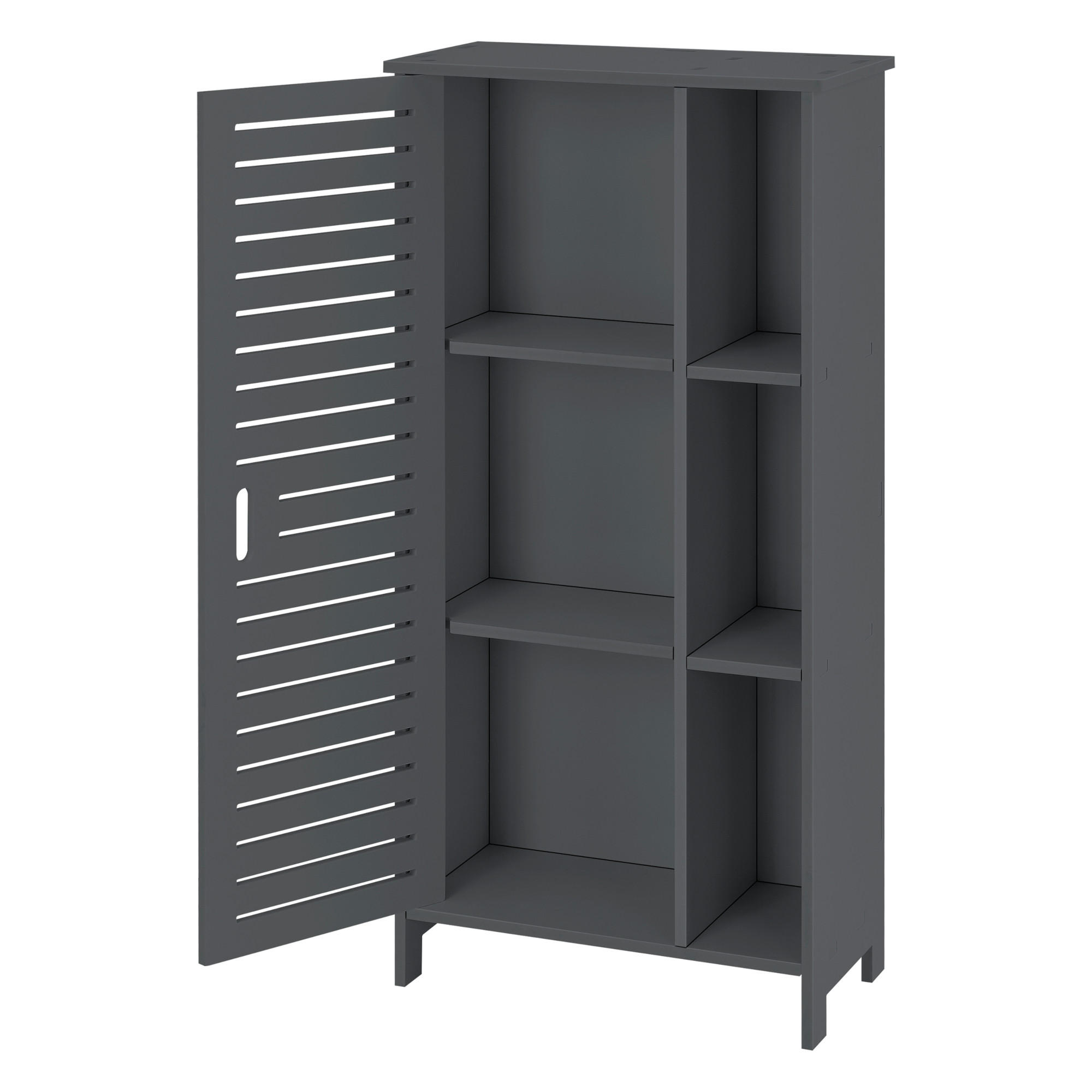 SEITENSCHRANK Vansbro - Dunkelgrau, Kunststoff (48/96/24cm) - [en.casa]