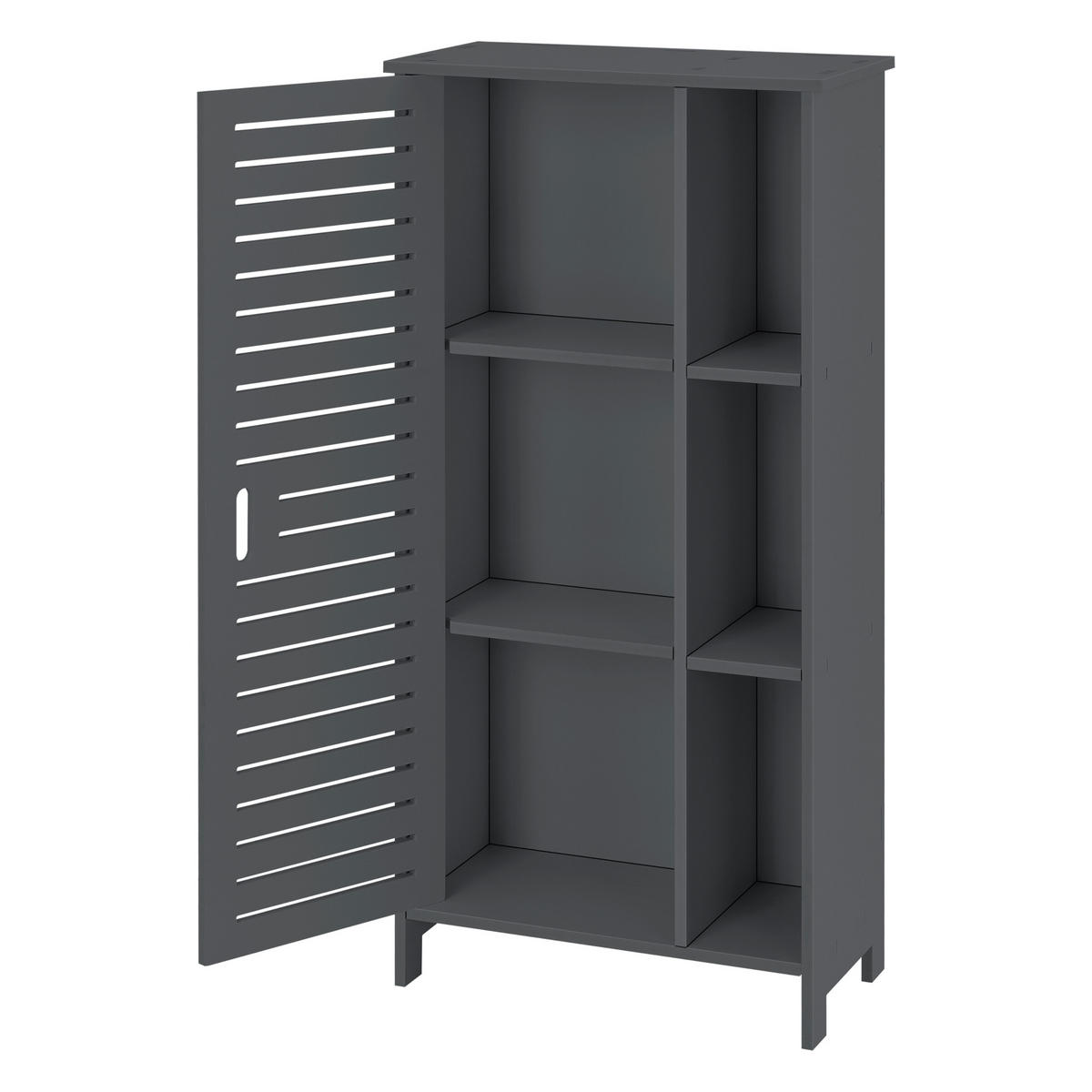 SEITENSCHRANK Vansbro - Dunkelgrau, Kunststoff (48/96/24cm) - [en.casa]