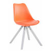 STUHL Lederlook orange - Weiß/Orange, Holz/Textil (47.5/83/55.5cm) - CLP