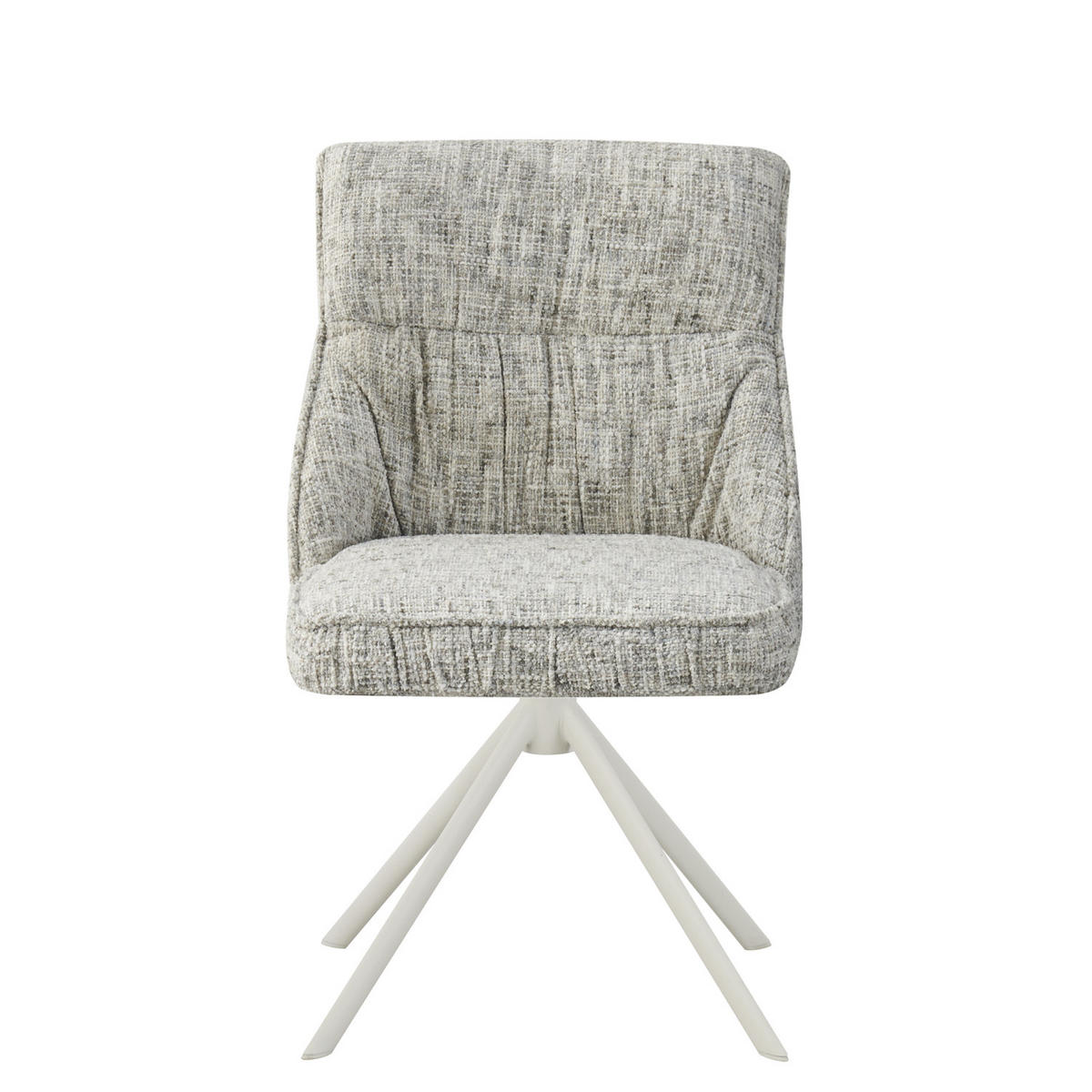 ESSZIMMERSTUHL LINNEA 2er-Set - Hellgrau/Weiß, Textil/Metall (49/84/62cm) - DUBI Möbel