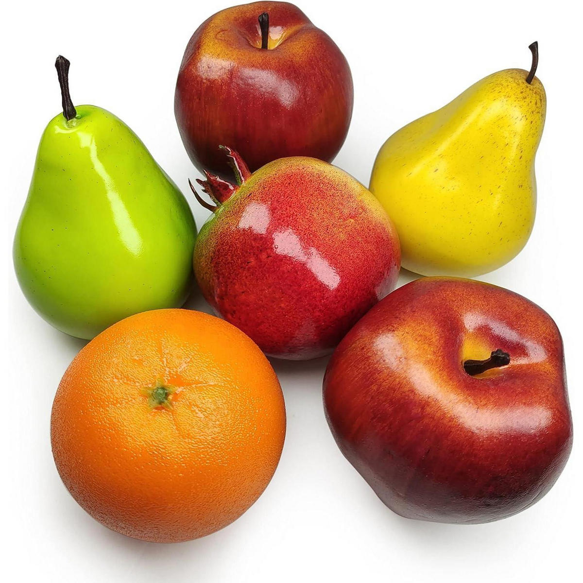KÜNSTLICHE Obstpackung 6-teiliges Set - Multicolor, Kunststoff (10cm)