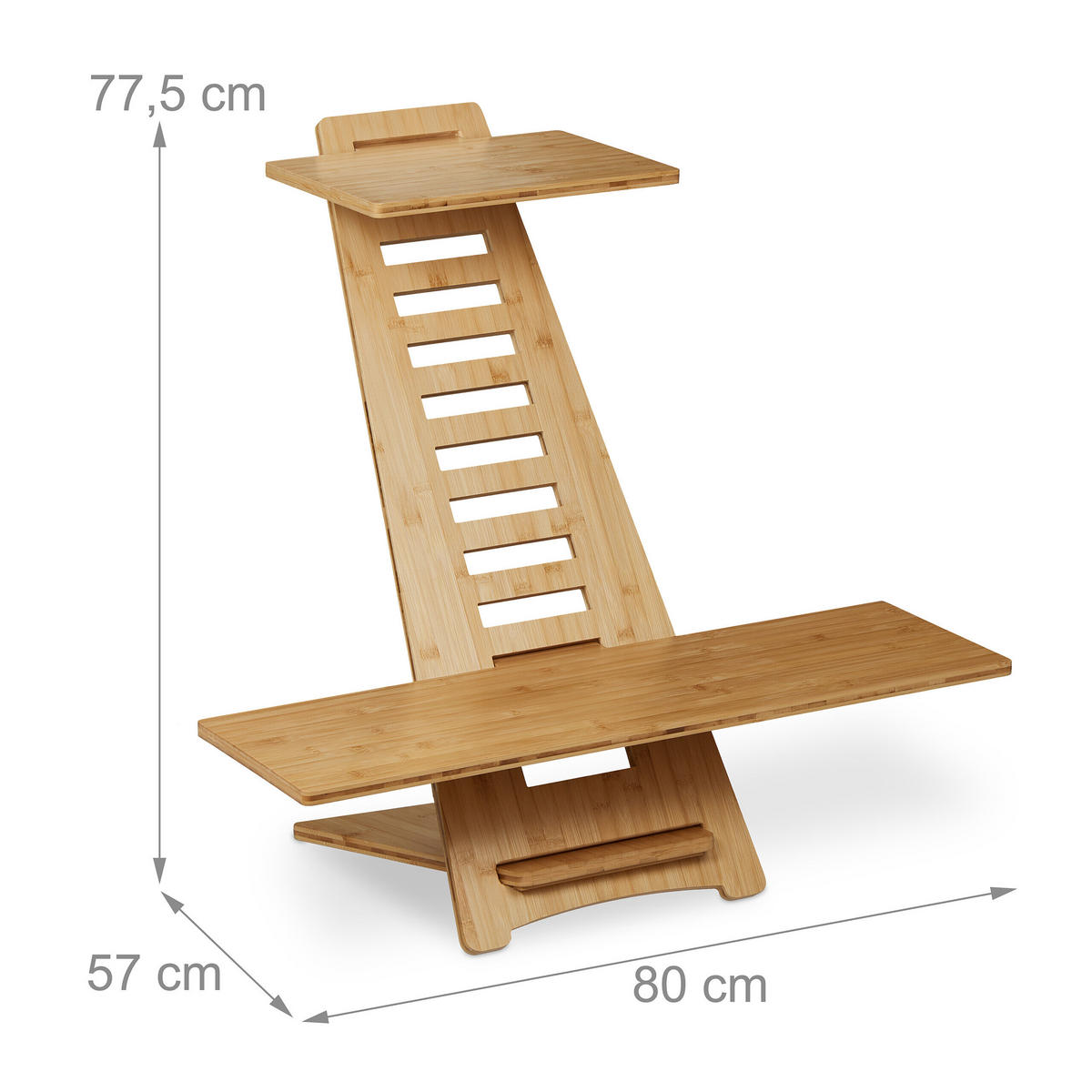STEHPULT Aufsatz - Hellbraun, Holz (57/80/77.5cm) - Relaxdays