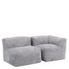 SITZSACK-SOFA 2-tlg.: Ecksessel, Sessel - Grau, Textil (195/68/100cm) - icon