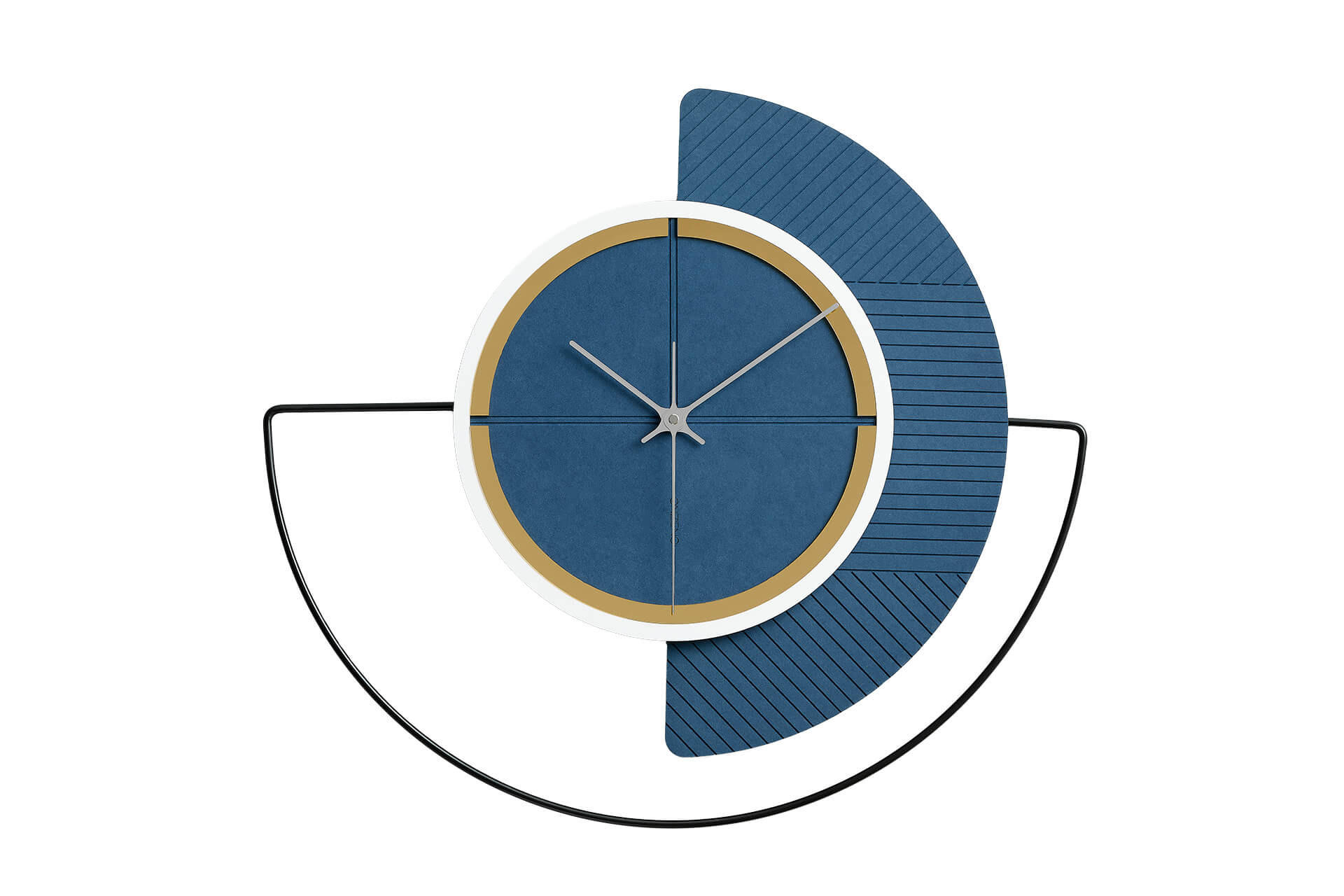 WANDUHR Design Blau 55/50 cm - Blau, Holzwerkstoff/Metall (1.8/50/1cm) - ONZENO