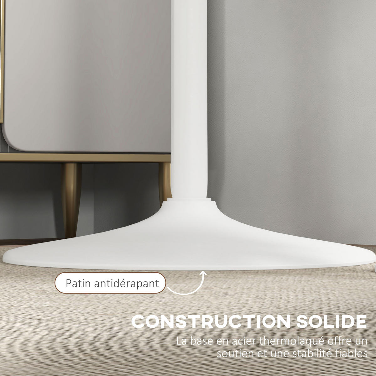 BARTISCH Weiß 1 Stück - Weiß, Naturmaterialien (60/60/102cm) - GiPP
