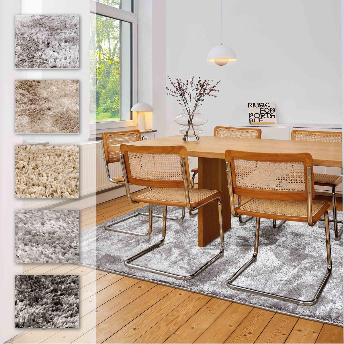 HOCHFLORTEPPICH PAULIE - Silberfarben, Textil (80/150cm) - Astra