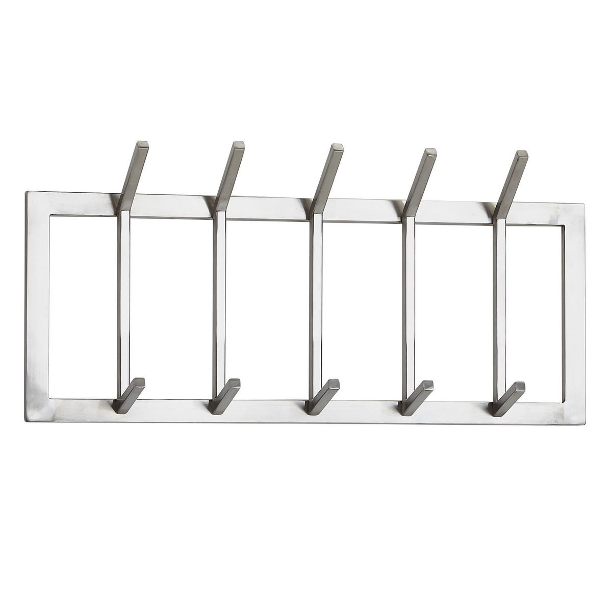 WANDGARDEROBE Metall Silber Modern mit 10 Haken - Silberfarben, Metall (65/30/10cm) - KADIMA DESIGN
