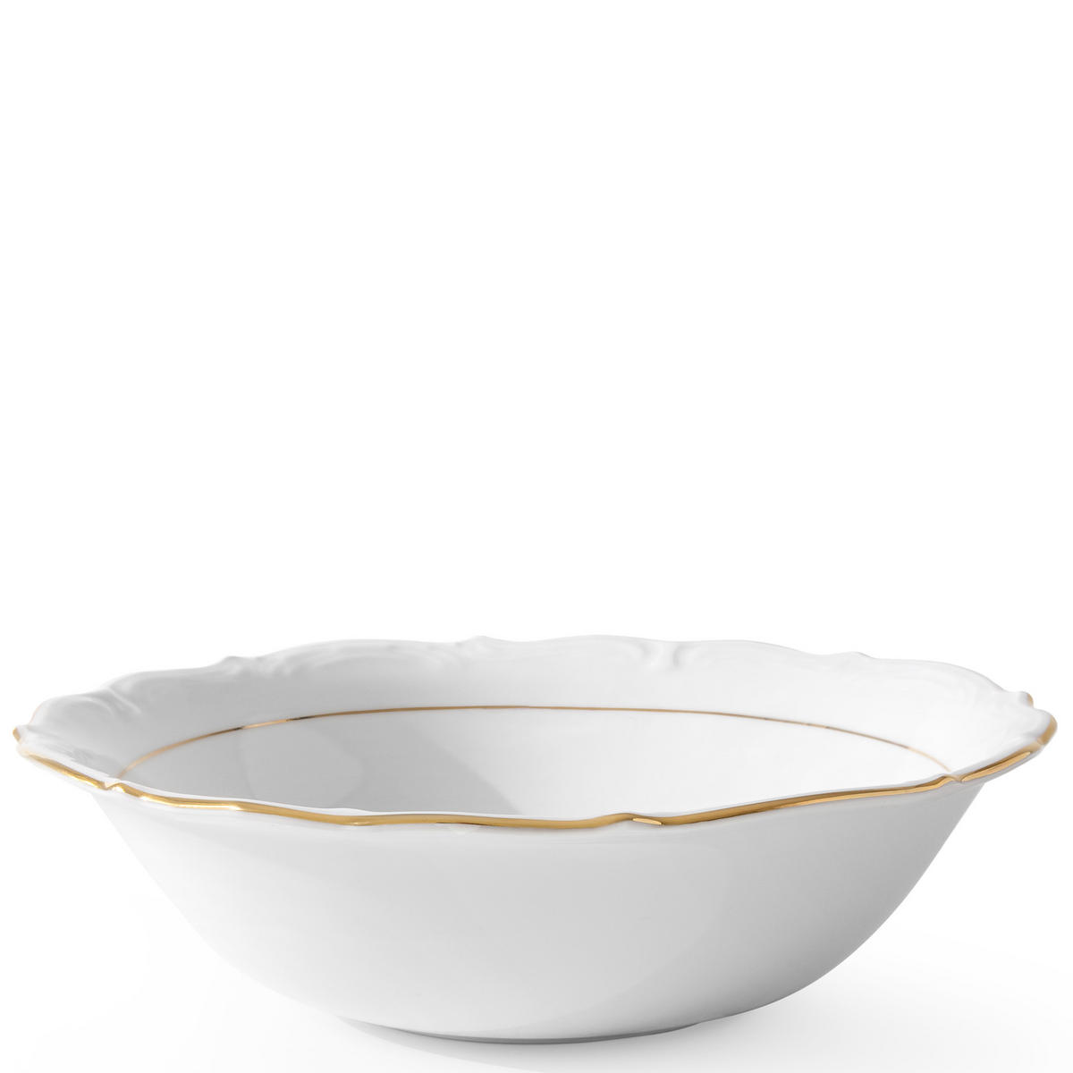SALATSCHÜSSEL Chodziez MARIA TERESA 6-tlg Porzellan mit Goldrand, Weiß / Gold - Goldfarben/Weiß, Keramik (15cm) - KONSIMO®