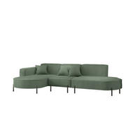 ECKSOFA Valencia - Grün, Holzwerkstoff/Textil (321/165cm) - Fun Möbel