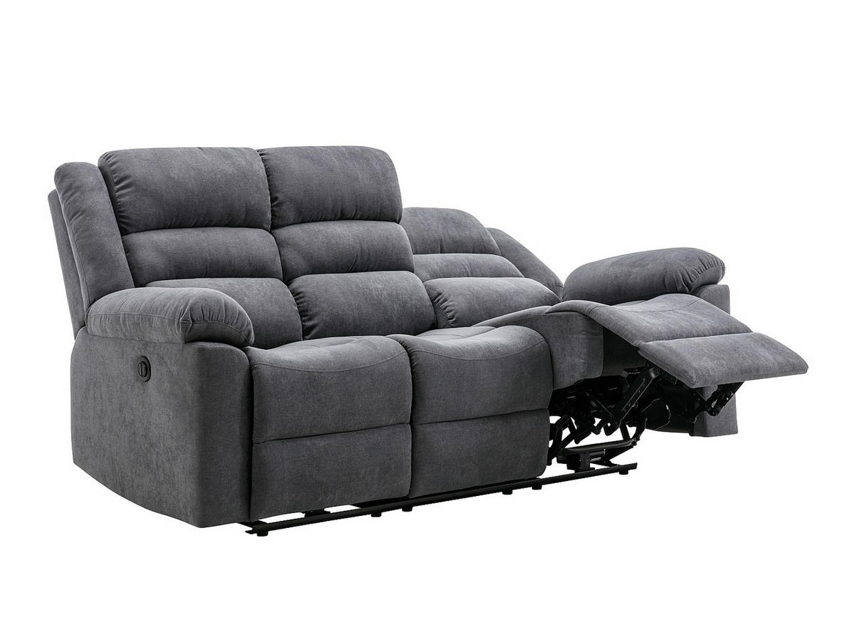 COUCHGARNITUR mit Sessel - 6 Personen - stoff - grau Burolo - Grau, Textil (92/103/95cm) - Vente-Unique