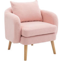 SESSEL Teddy-Samt mit Rückenkissen 71/72/71 cm Rosa - Rosa, Textil (72/71/71cm) - Redom
