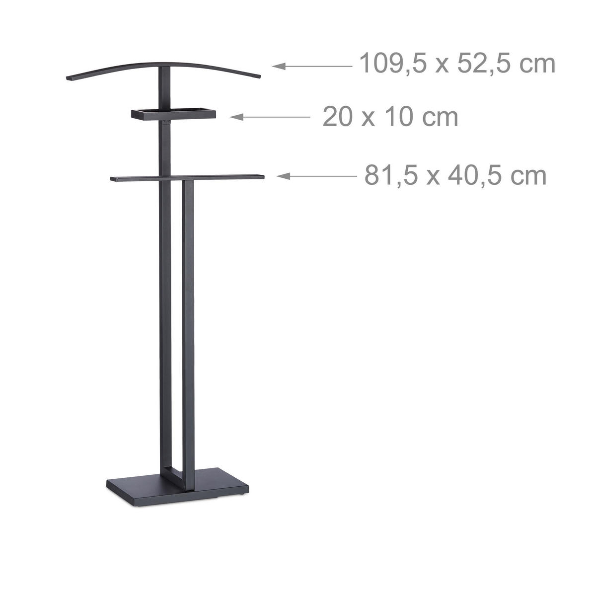 STUMMER Diener - Schwarz, Holzwerkstoff/Metall (52.5/112/20cm) - Relaxdays