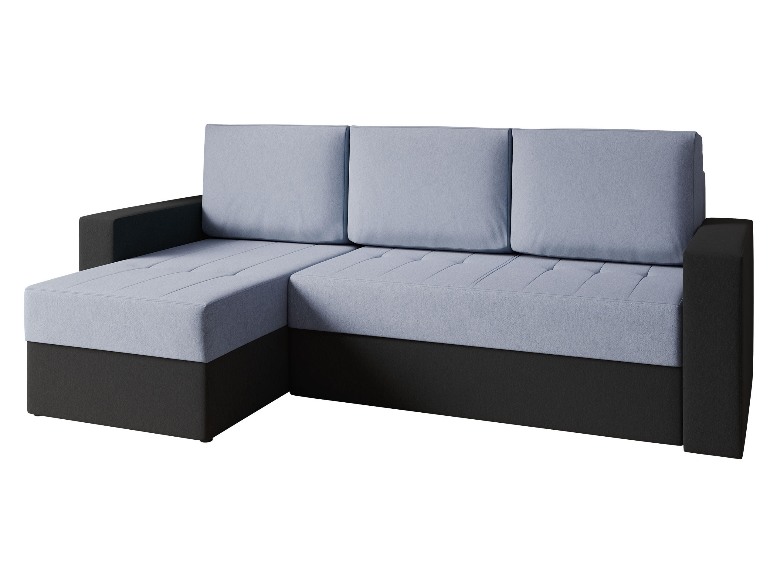 ECKSOFA Calabrini - Schwarz/Grau, Holz/Kunststoff (233/140cm) - MIRJAN24